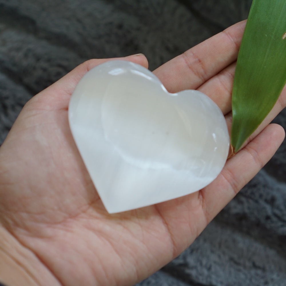 Selenite Crystal Heart